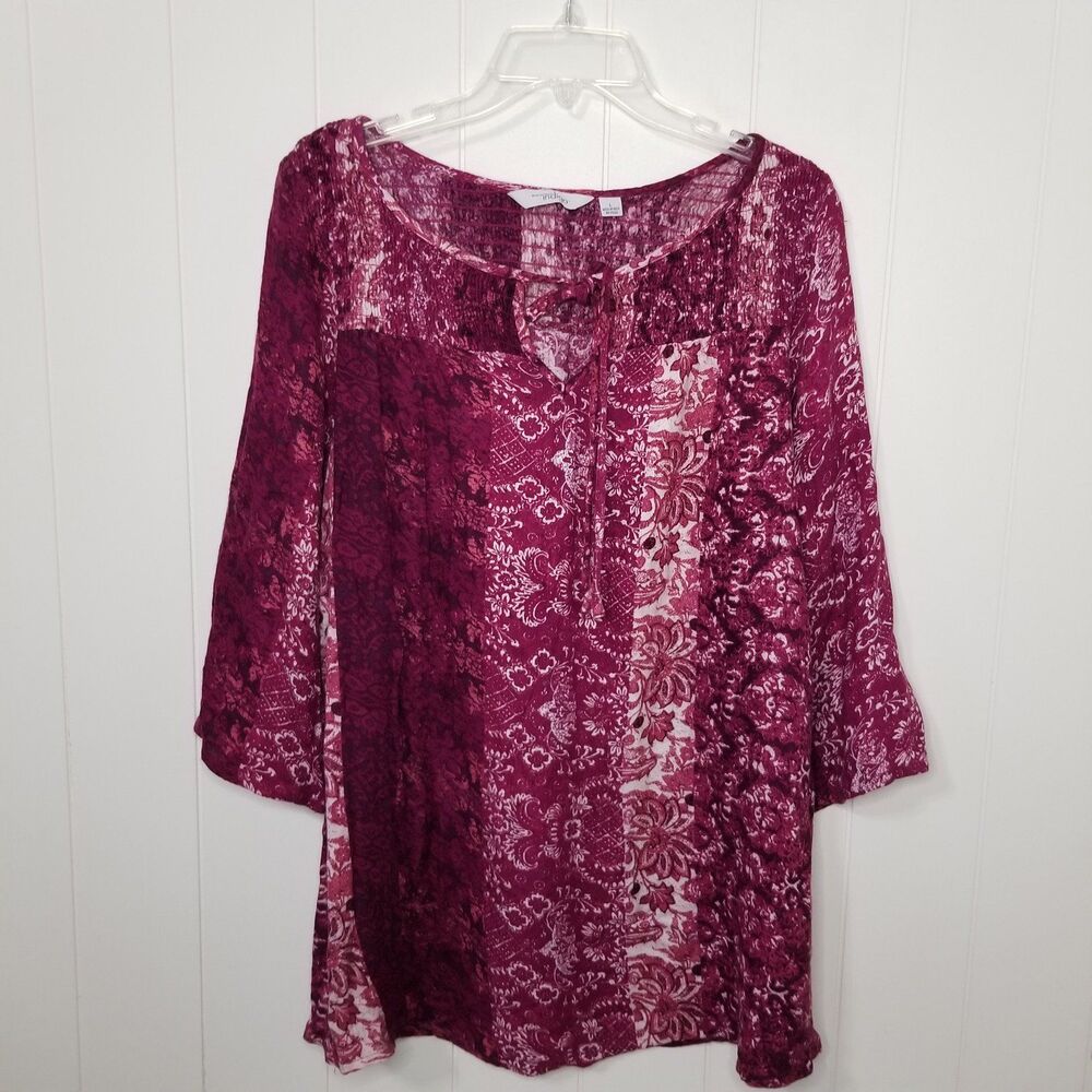 Women's Top Size Large Boho Tasseled Blouse